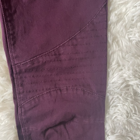 Express Motto Style Burgandy Skinny Jean Legging - Picture 3 of 6